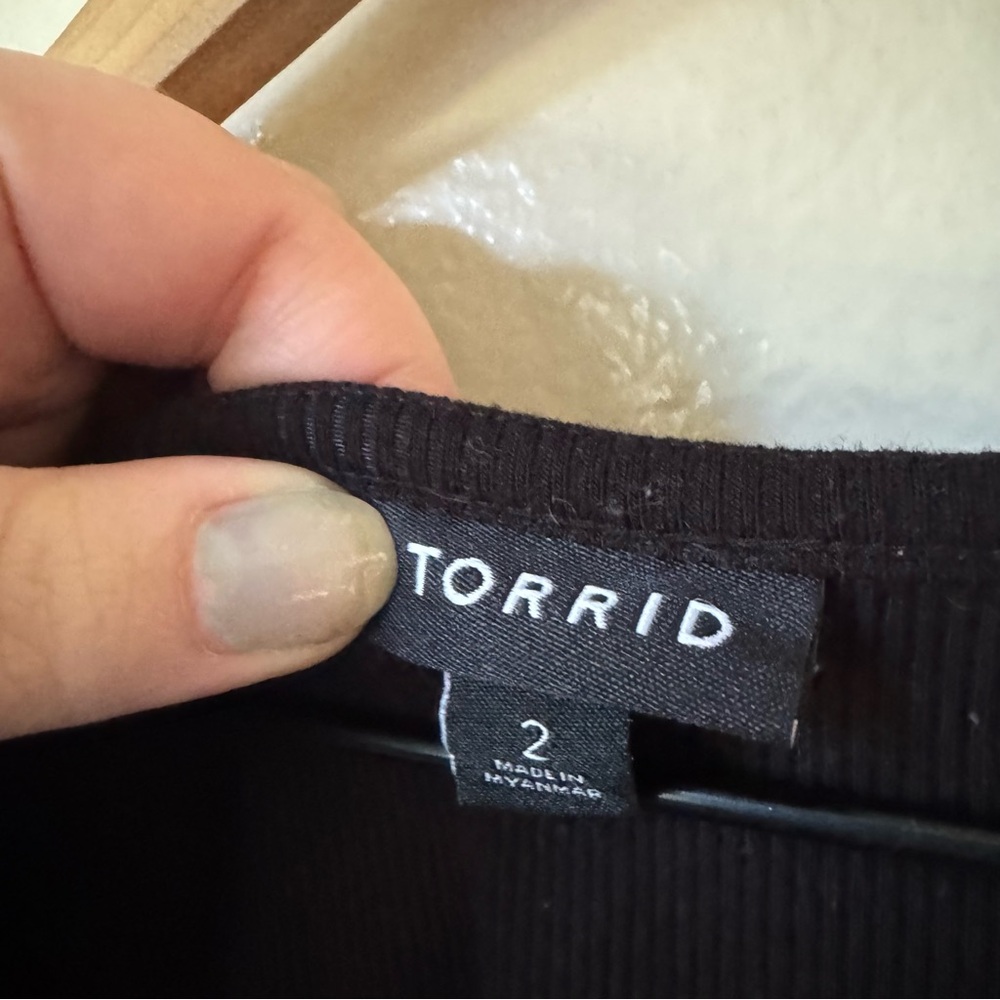 Torrid | Rib Knit Twist Front Skater Dress - Picture 4 of 7